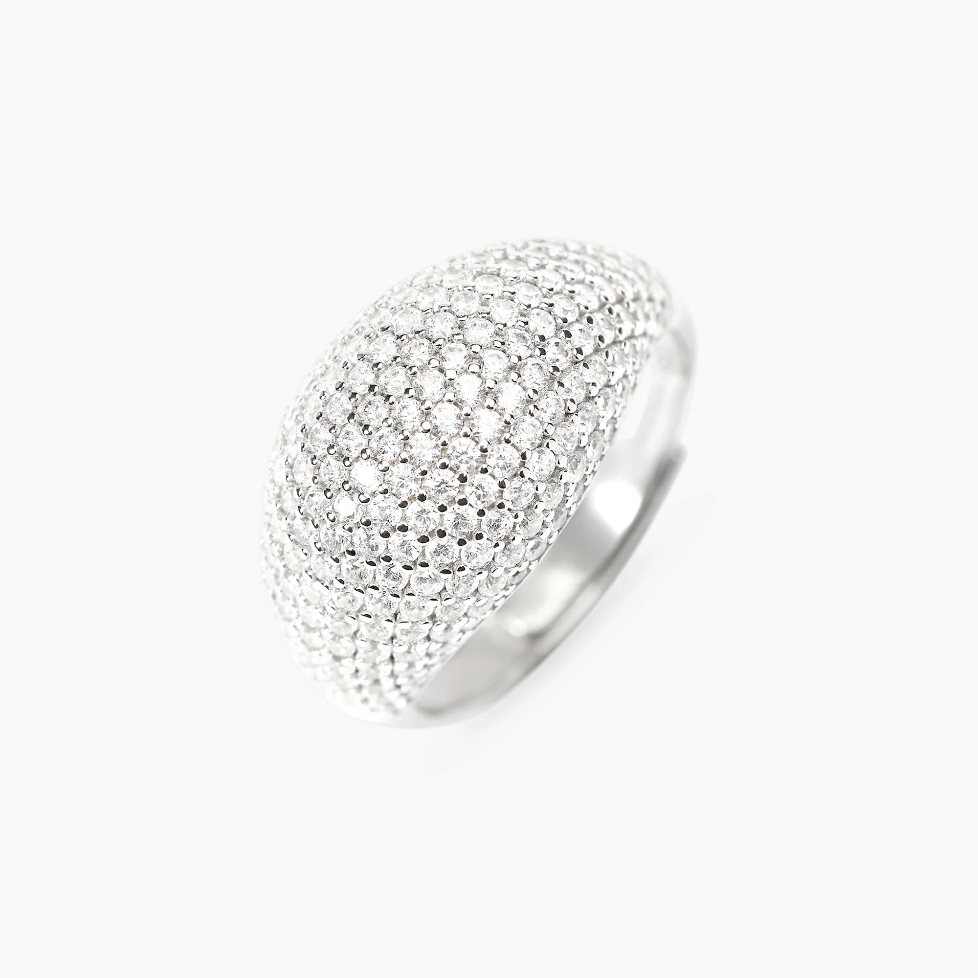 Mabina | Anello chevalier in bronzo e argento con zirconi NICOLE | 626094
