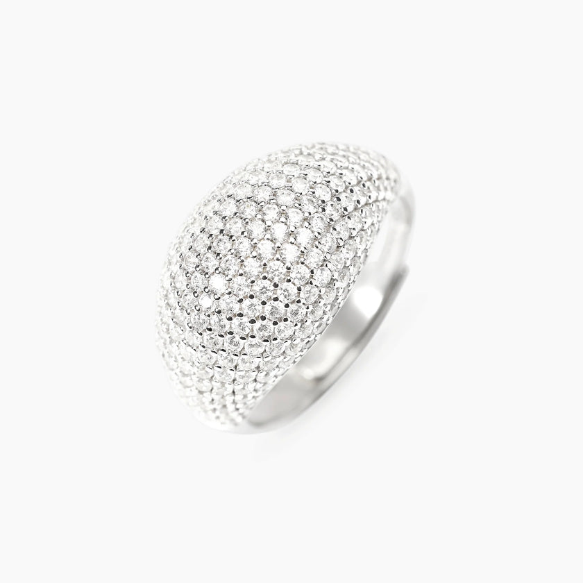 Mabina | Anello chevalier in bronzo e argento con zirconi NICOLE | 626094