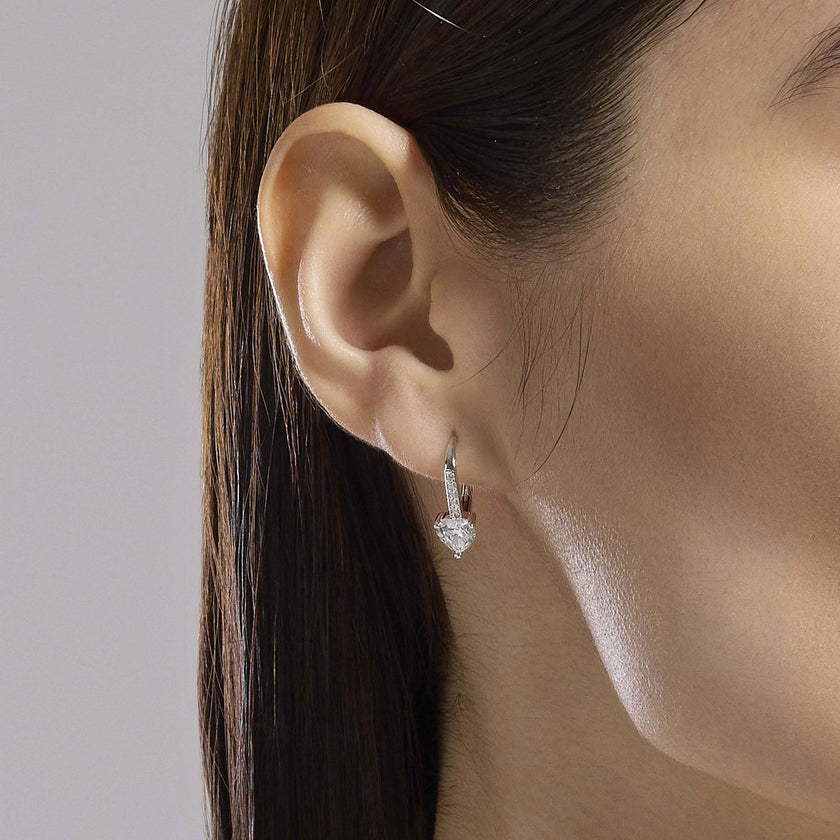 Mabina | Orecchini a monachella con zirconi taglio cuore Rouge | 563856