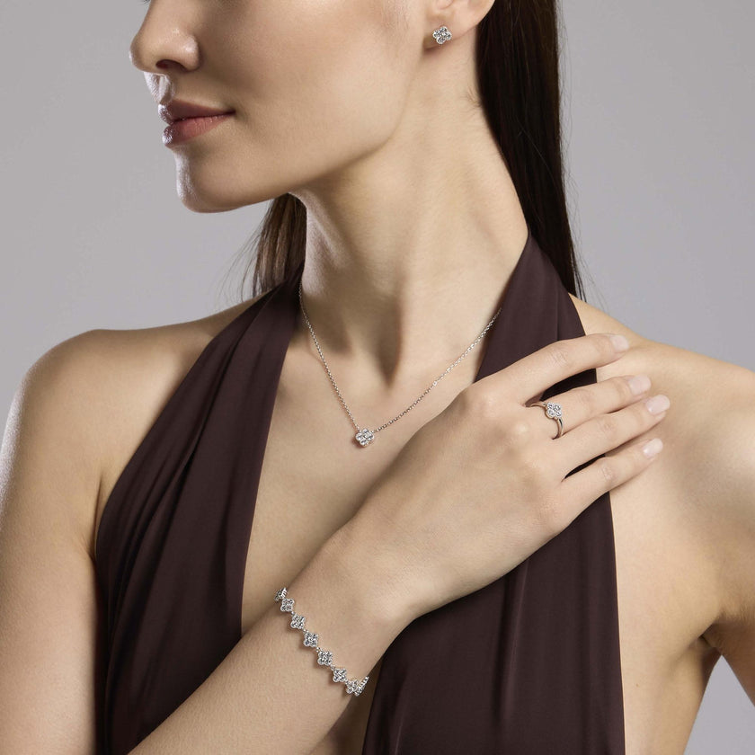 Mabina | Orecchini con fiore in zirconi Jasmine | 563870