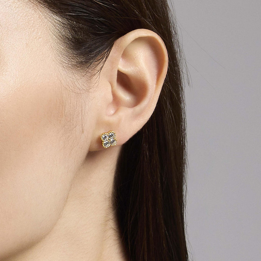 Mabina | Orecchini con fiore in zirconi Jasmine | 563871