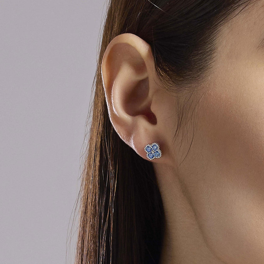 Mabina | Orecchini con fiore azzurro Jasmine | 563872