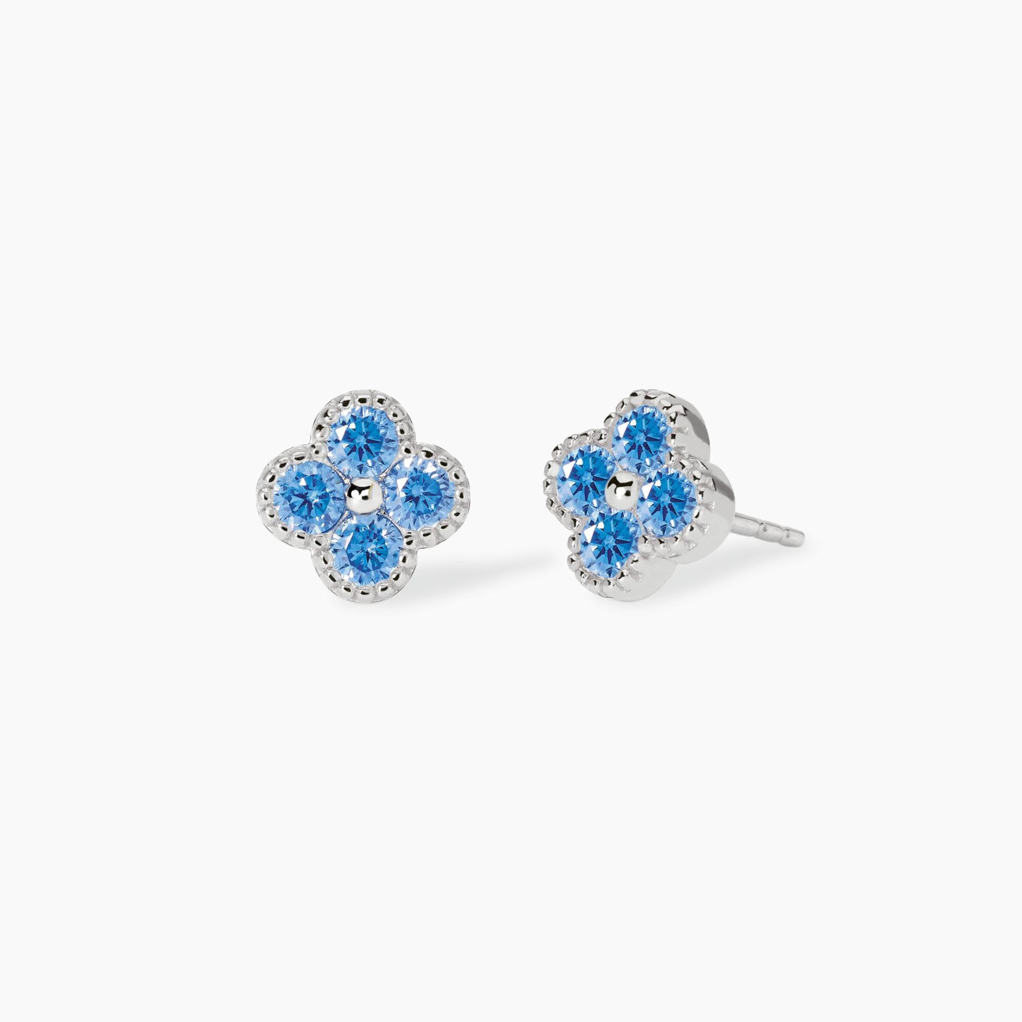 Mabina | Orecchini con fiore azzurro Jasmine | 563872