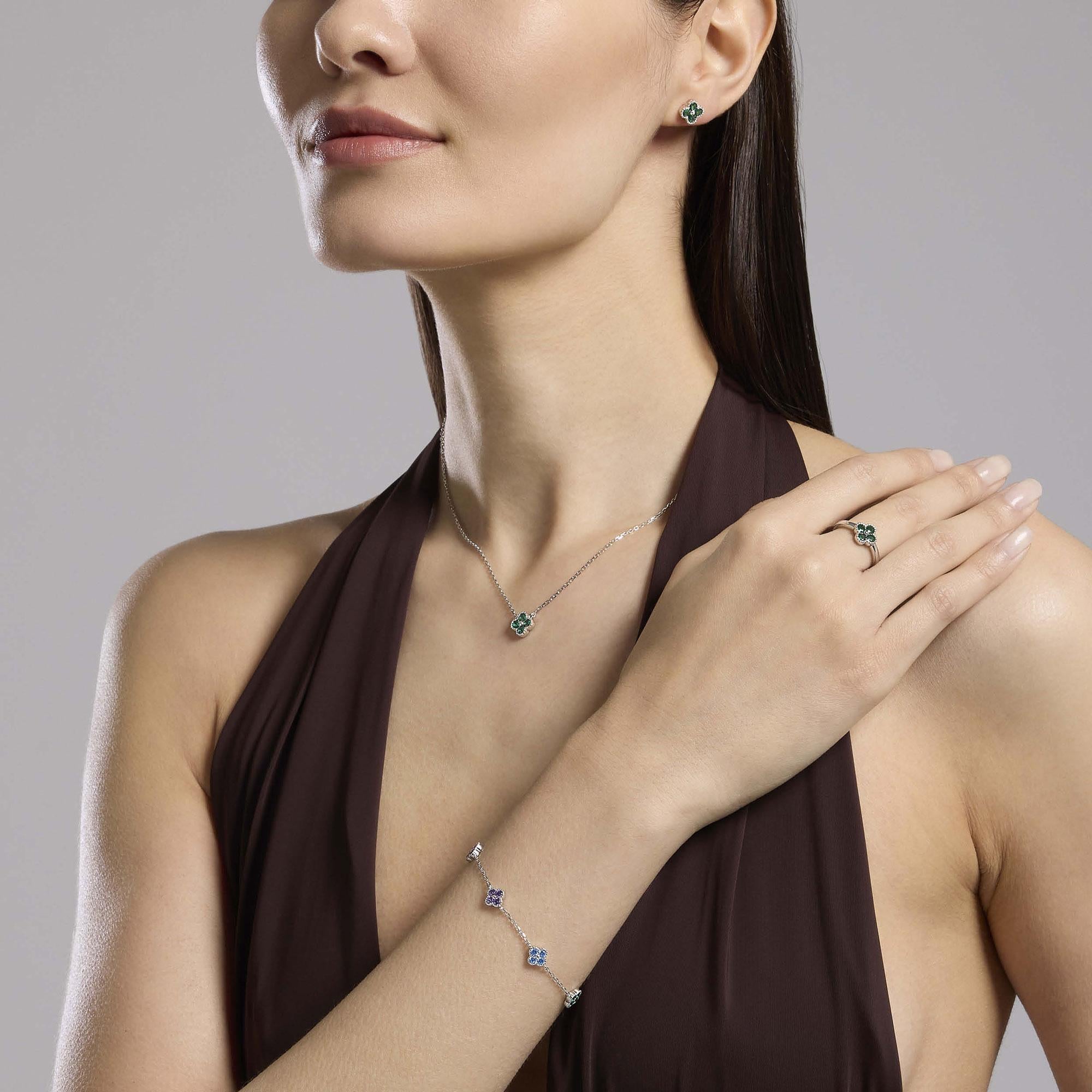 Mabina | Orecchini con fiore verde Jasmine | 563873
