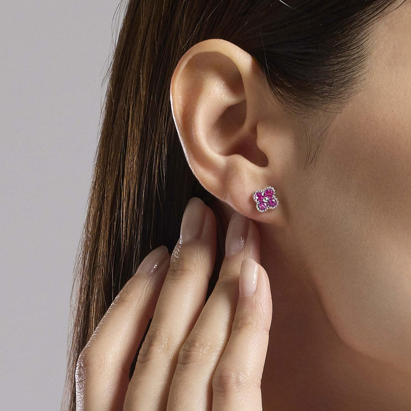 Mabina | Orecchini con fiore rosa Jasmine | 563874