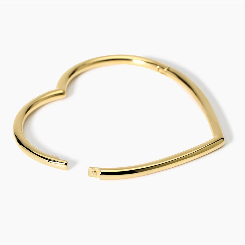 Kidult Style | Bracciale rigido a cuore in acciaio dorato | 831050
