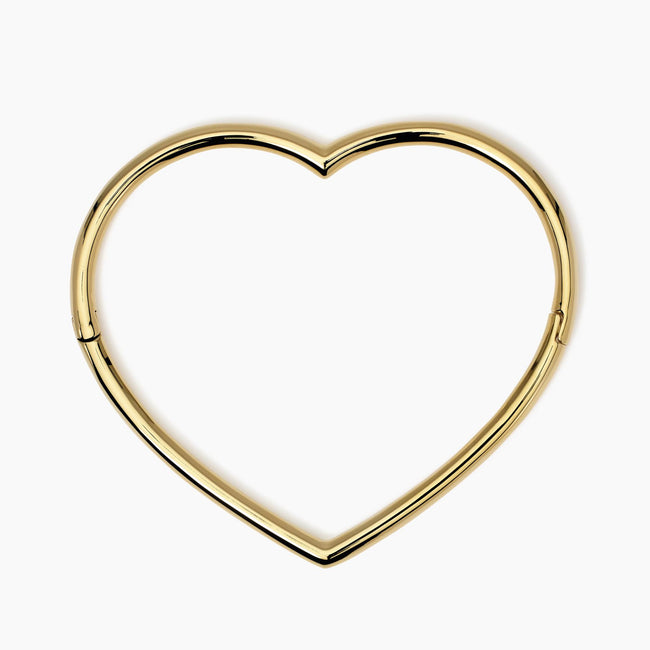 Kidult Style | Bracciale rigido a cuore in acciaio dorato | 831050