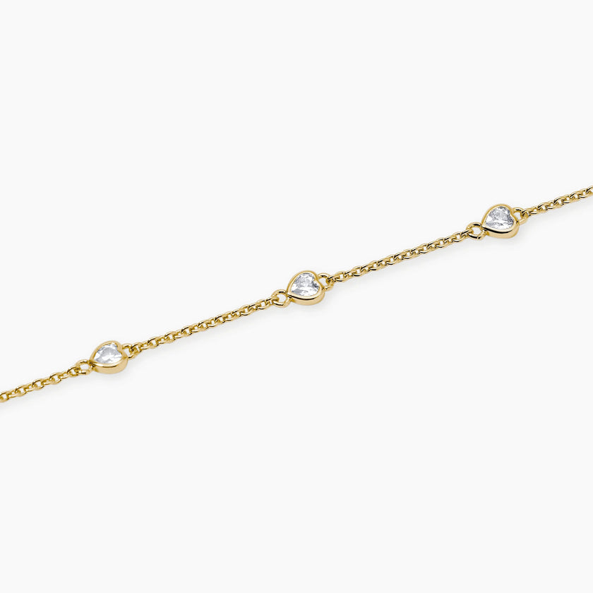 Mabina | Bracciale in bronzo e argento dorato con punti luce cuore SPOTLIGHT | 636156