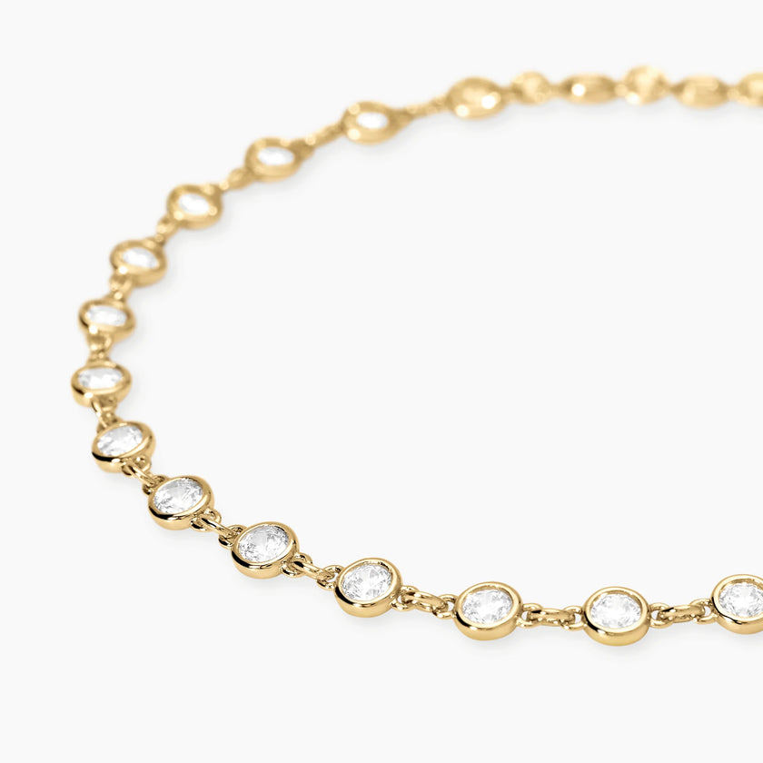 Mabina | Bracciale in bronzo e argento dorato con punti luce in zirconi SPOTLIGHT | 636158