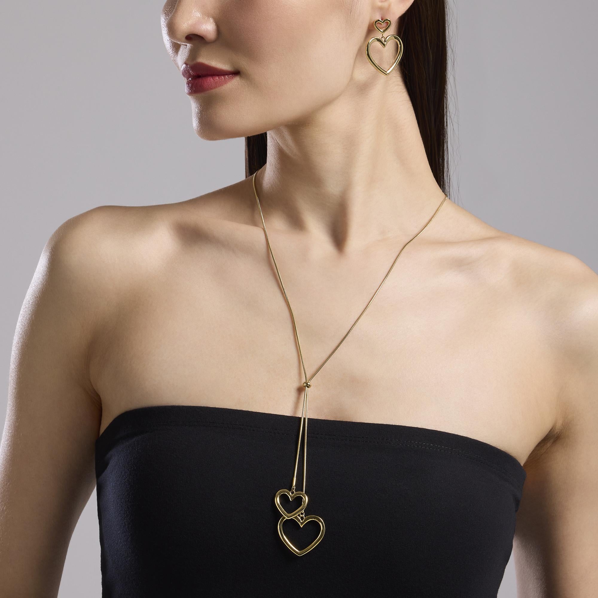 Kidult Style | Orecchini in acciaio dorato con cuori | 861031