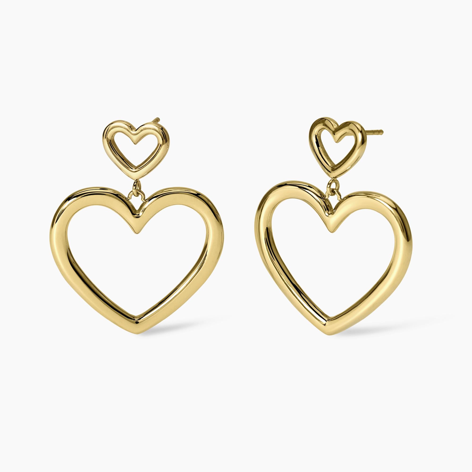 Kidult Style | Orecchini in acciaio dorato con cuori | 861031