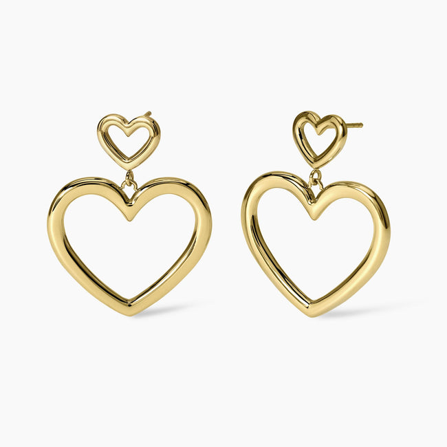 Kidult Style | Orecchini in acciaio dorato con cuori | 861031