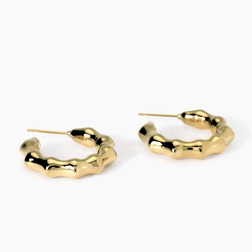 Kidult Style | Orecchini bambù in acciaio dorato | 861054