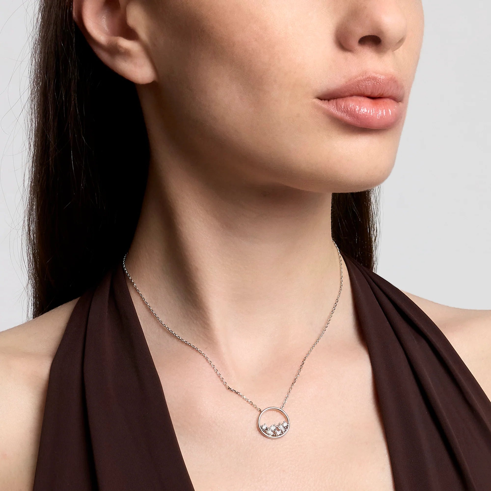 Mabina | Girocollo in bronzo e argento con pendente di zirconi REEF | 656131