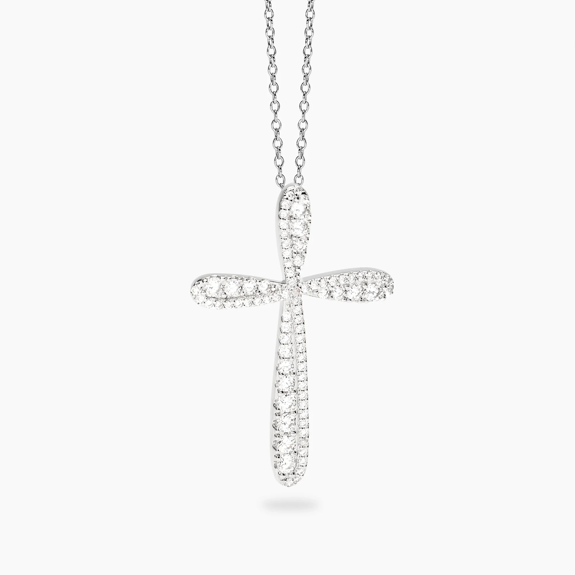 Mabina | Girocollo in bronzo e argento con pendente croce in zirconi UNICA | 656133