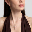Mabina | Girocollo in bronzo e argento con pendente croce in zirconi UNICA | 656133