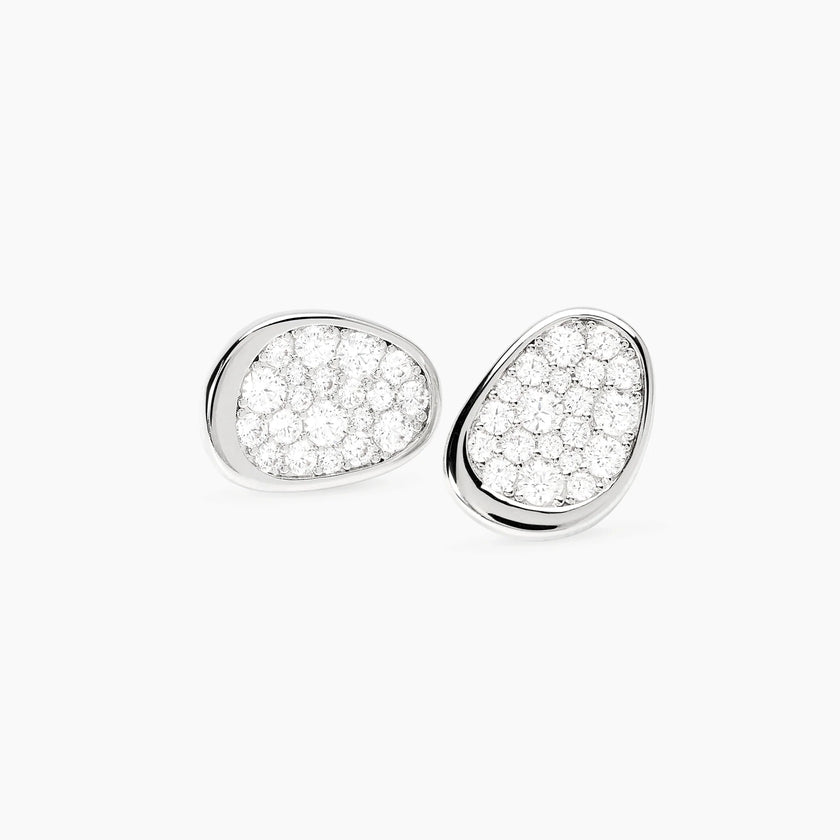 Mabina | Orecchini a lobo in bronzo e argento con zirconi MERAVIGLIA | 666170