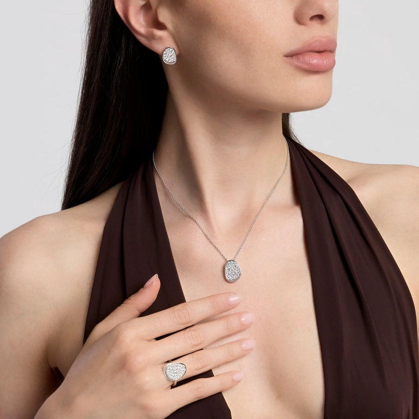 Mabina | Orecchini a lobo in bronzo e argento con zirconi MERAVIGLIA | 666170