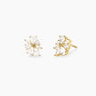 Mabina | Orecchini a lobo in bronzo e argento dorato con zirconi FIOR DI STELLE | 666193