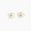 Mabina | Orecchini a lobo in bronzo e argento dorato con zirconi FIOR DI STELLE | 666193