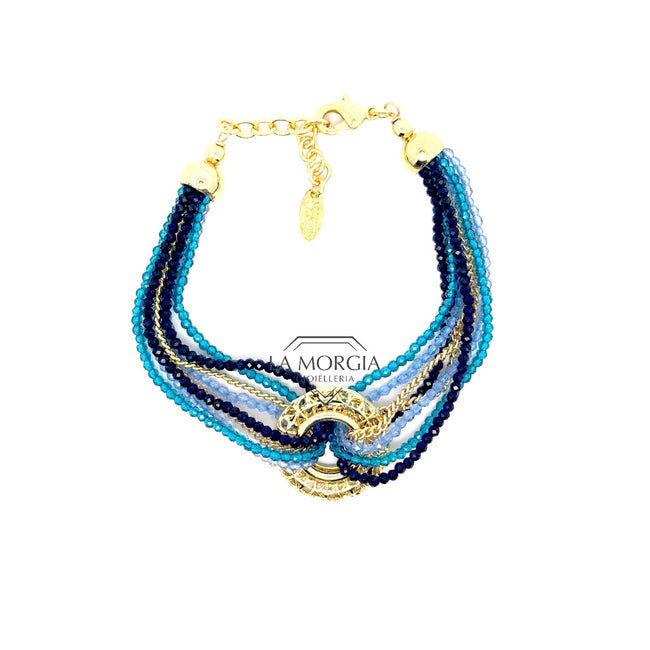 UNGARI | Bracciale Col. Azzurro Nero Petrolio | FIRENZE BR 058