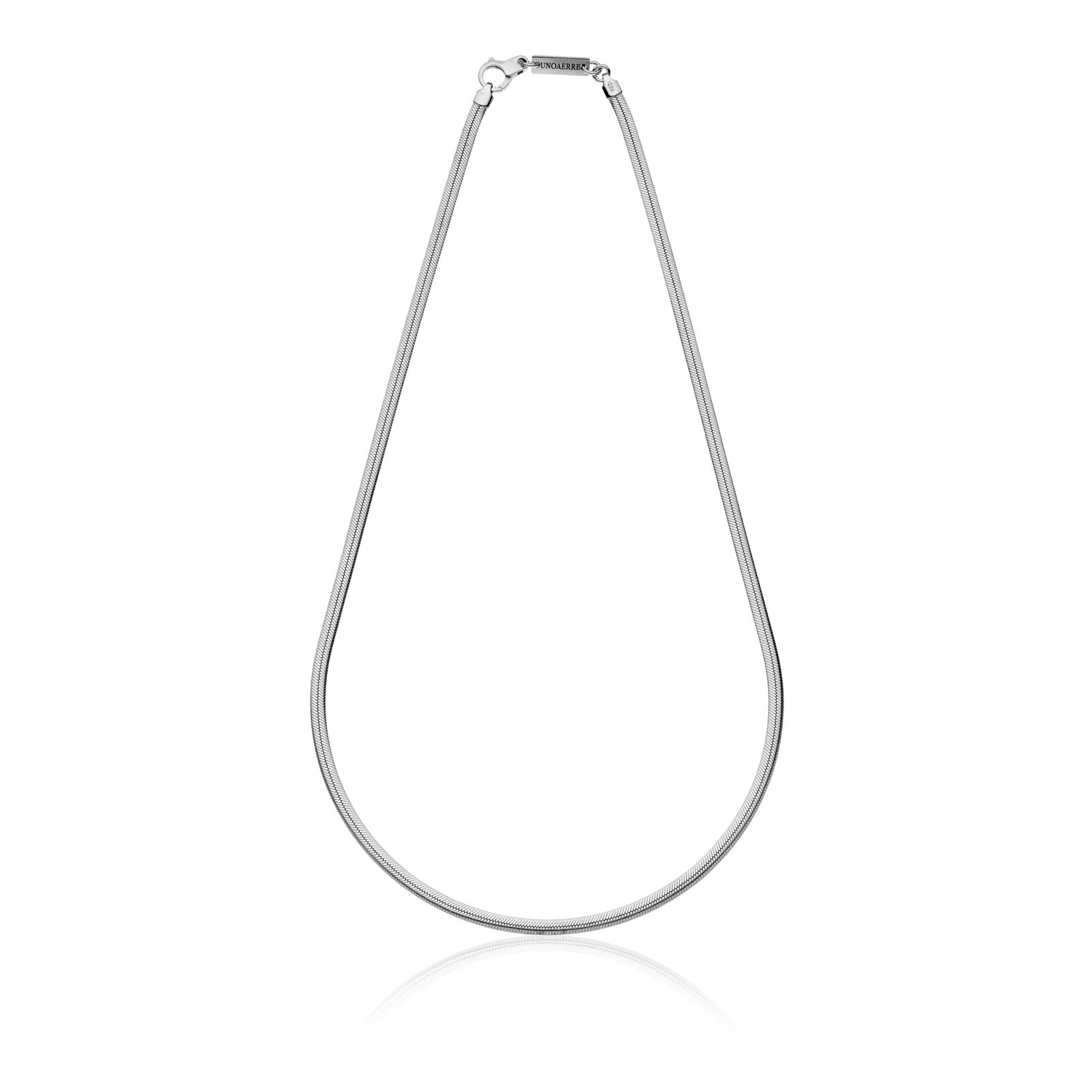 UNOAERRE UOMO | Collana piatta in argento bianco | 6371-6372