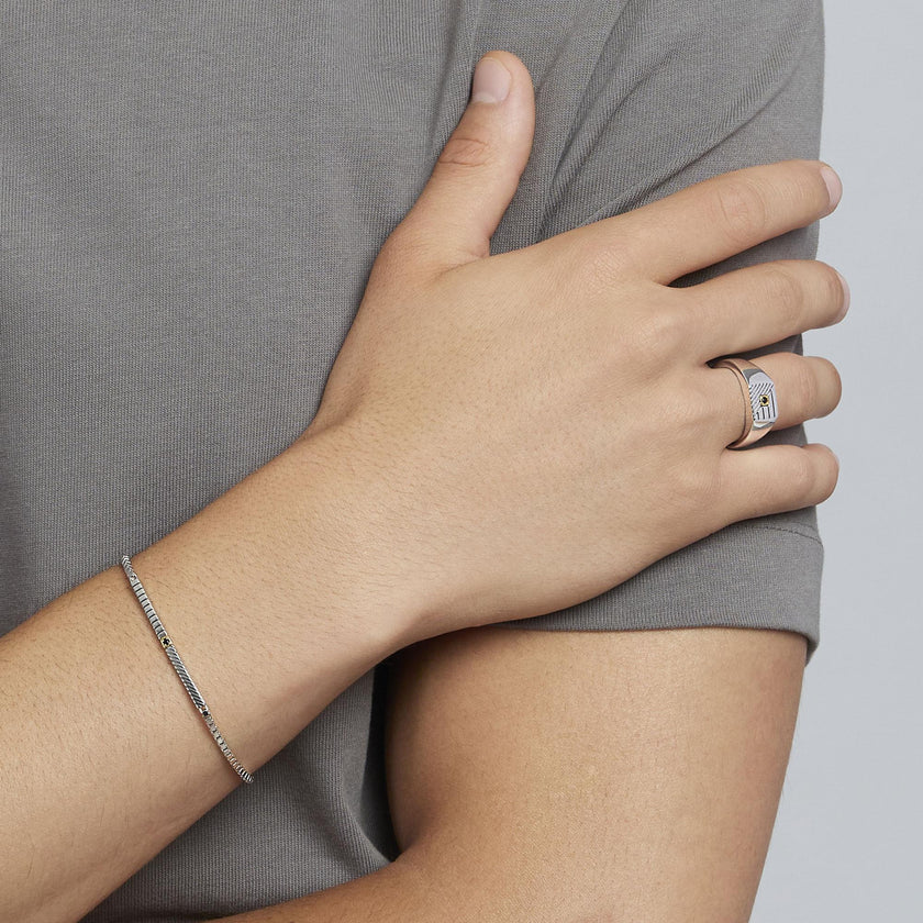 Mabina | Anello chevalier da uomo Geometrico | 523475