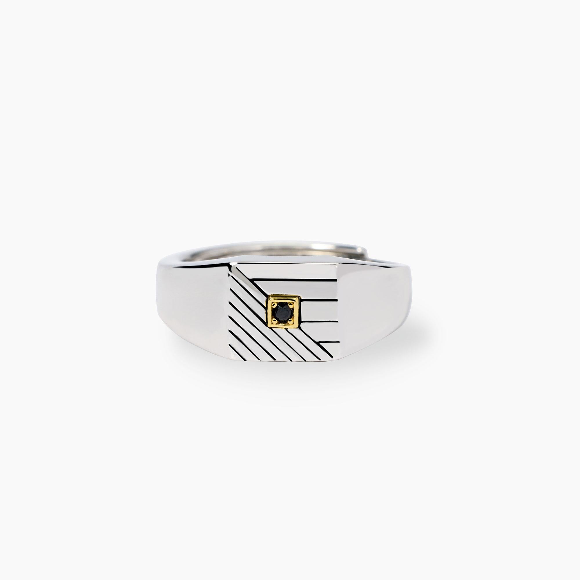Mabina | Anello chevalier da uomo Geometrico | 523475