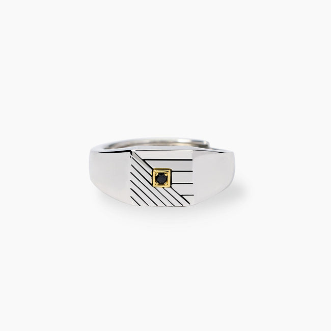 Mabina | Anello chevalier da uomo Geometrico | 523475