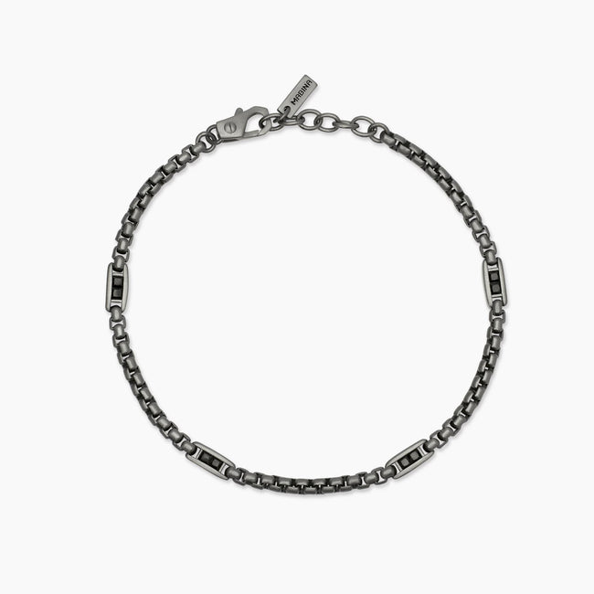 Mabina | Bracciale con catena veneta e zirconi neri Race | 534085