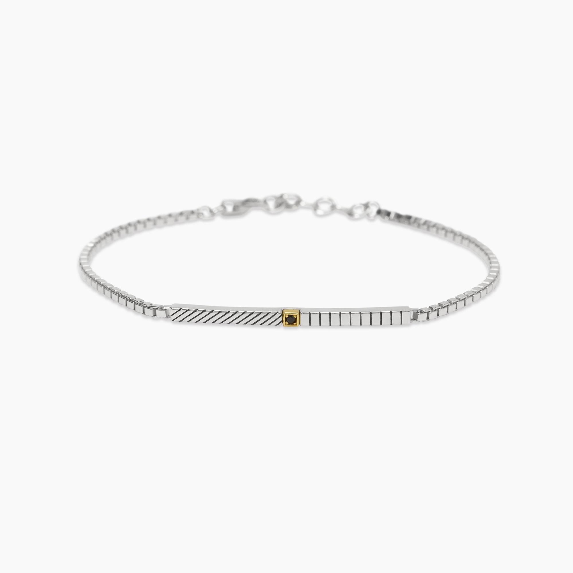 Mabina | Bracciale con catena veneta e piastra Geometrico | 534086