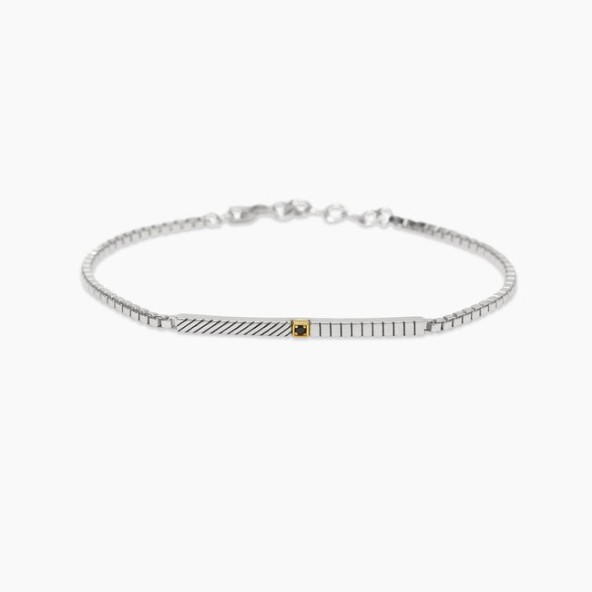 Mabina | Bracciale con catena veneta e piastra Geometrico | 534086