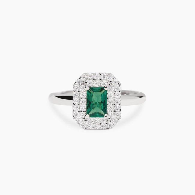Mabina | Anello con smeraldo sintetico VITTORIA | 523491