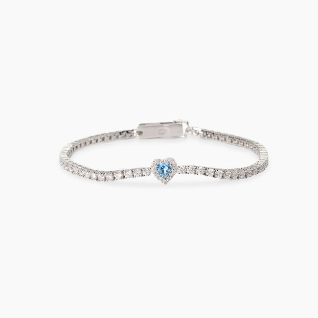 Mabina | Bracciale tennis con acquamarina sintetica LOVE AFFAIR | 534107