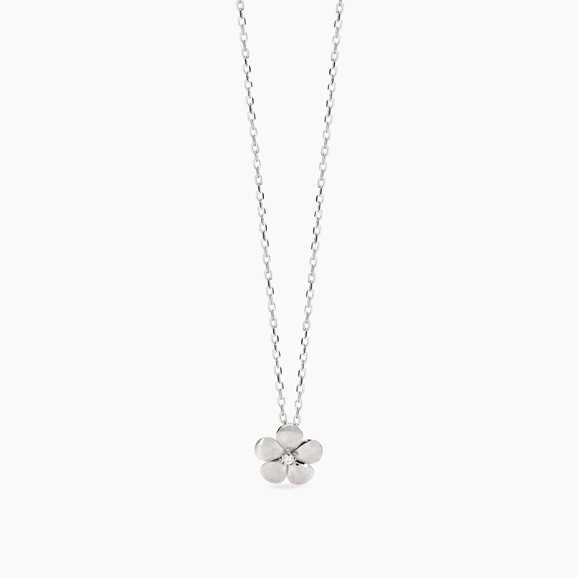 Mabina | Girocollo con fiore in argento bulinato MALEDETTA PRIMAVERA | 553837