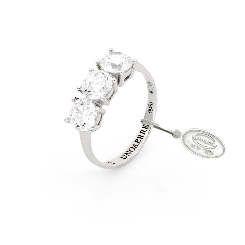 UNOAERRE | Anello Trilogy Maxi in argento bianco | 5824