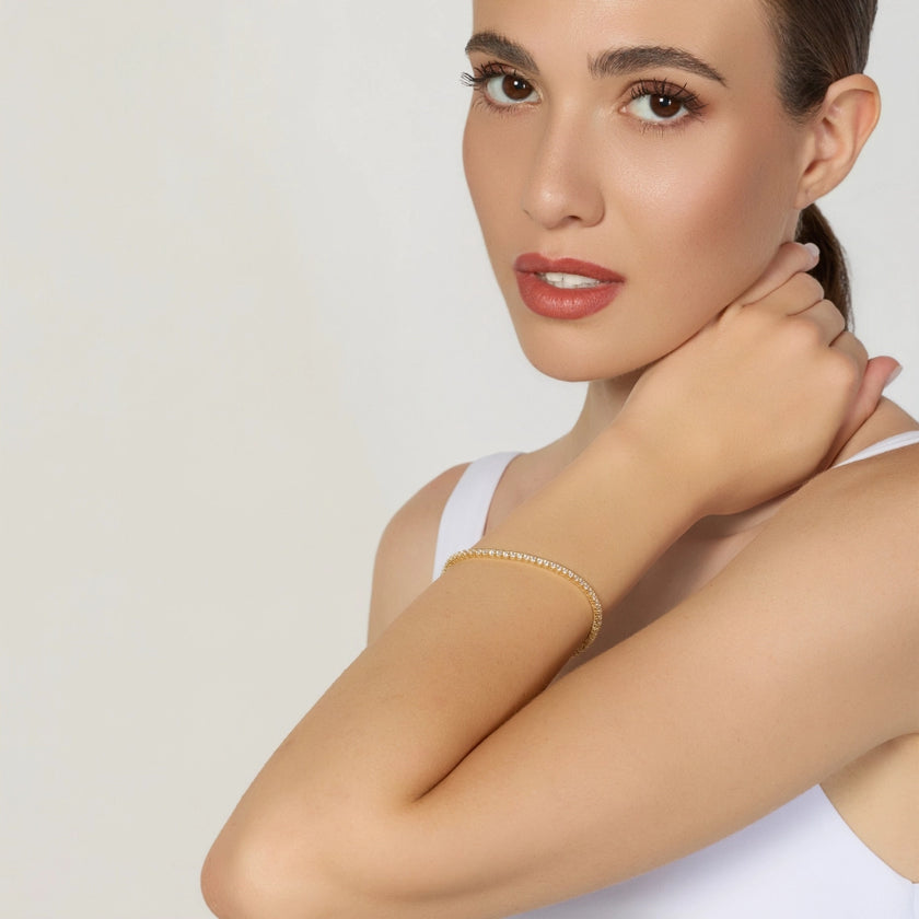 UNOAERRE | Bracciale Tennis in Argento Dorato | 6871