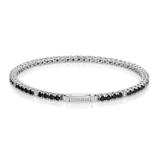 UNOAERRE | Bracciale Tennis pietre nere e bianche | 6386