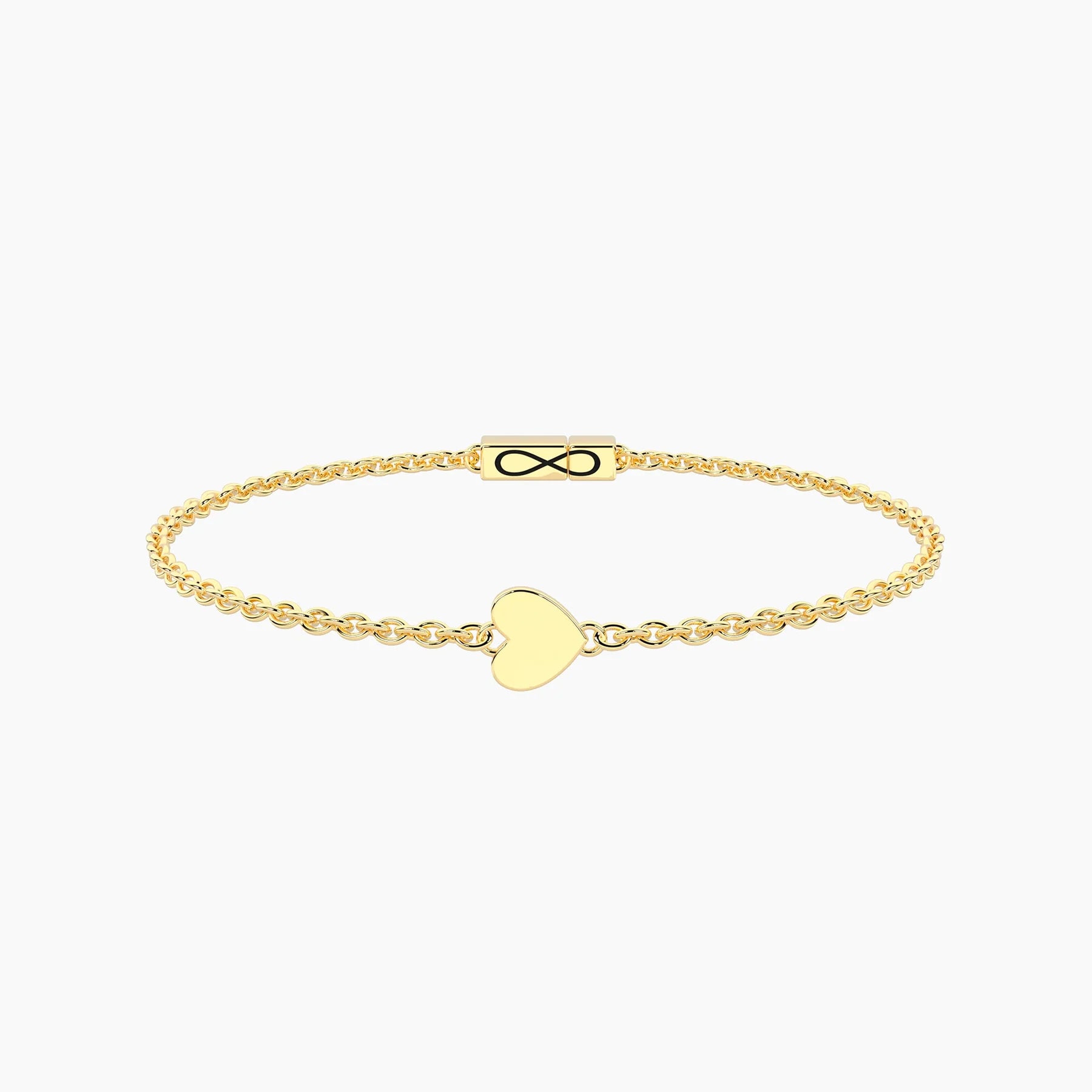 Kidult | Bracciale Infinity in acciaio dorato con cuore | 732401