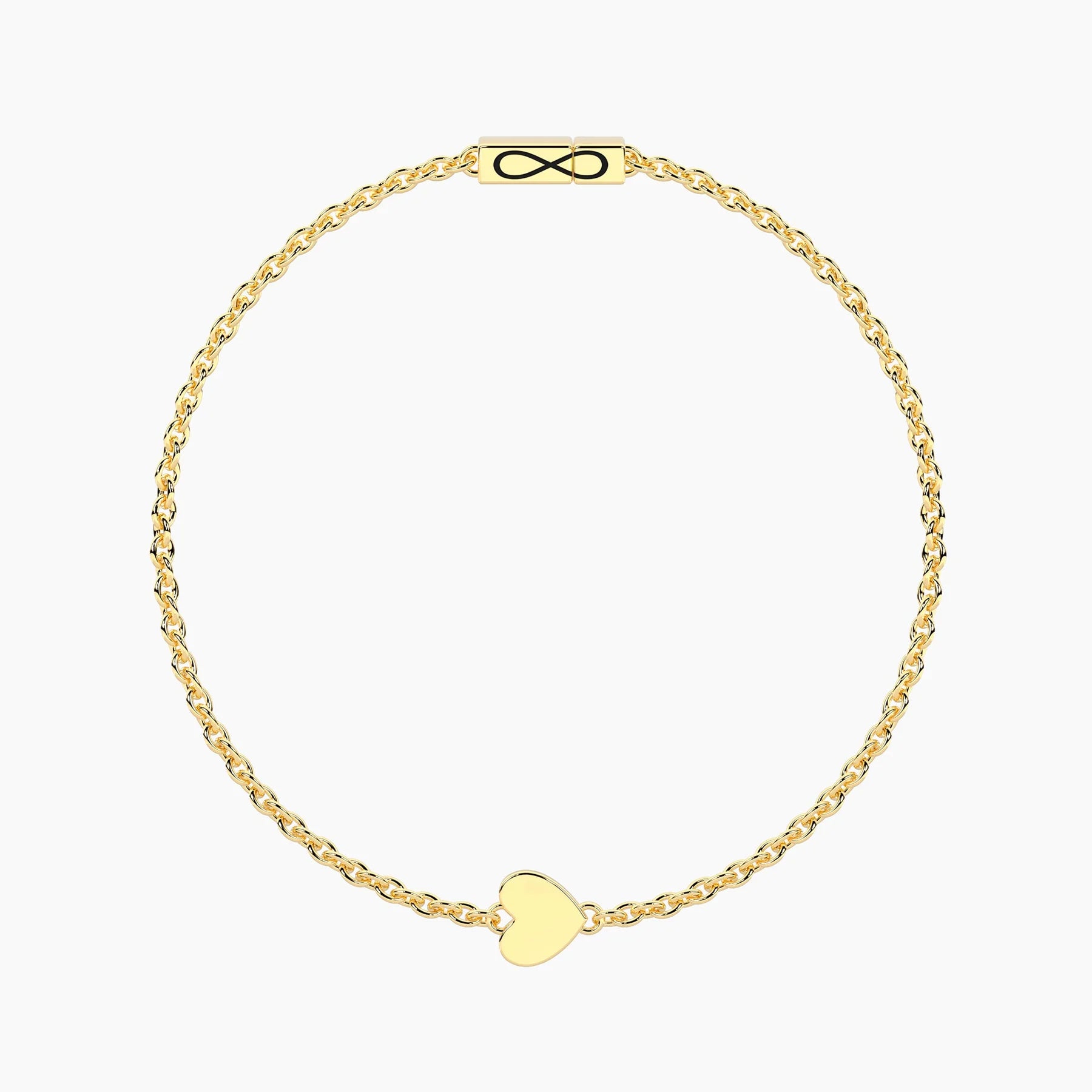 Kidult | Bracciale Infinity in acciaio dorato con cuore | 732401