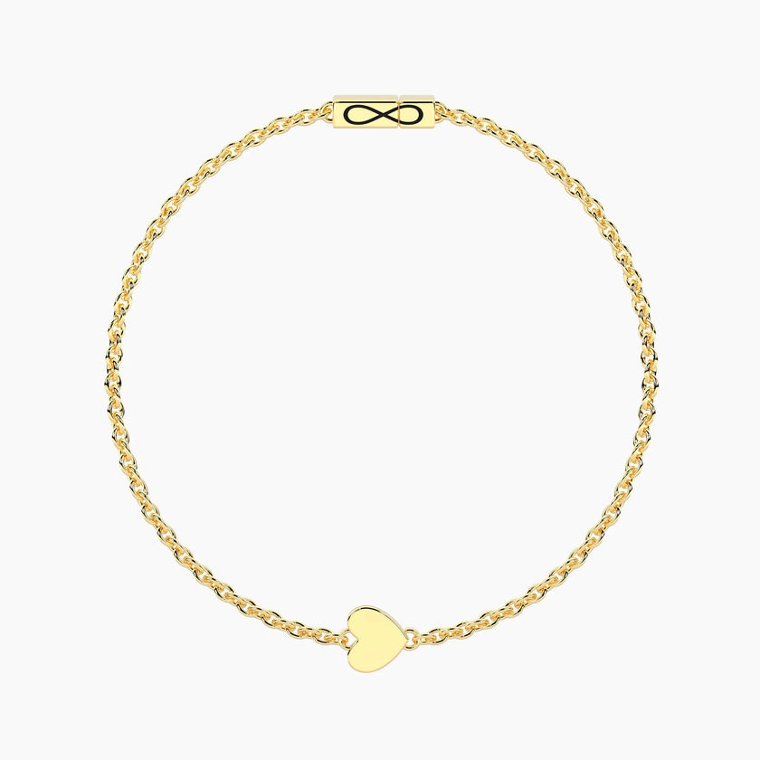 Kidult | Bracciale Infinity in acciaio dorato con cuore | 732401