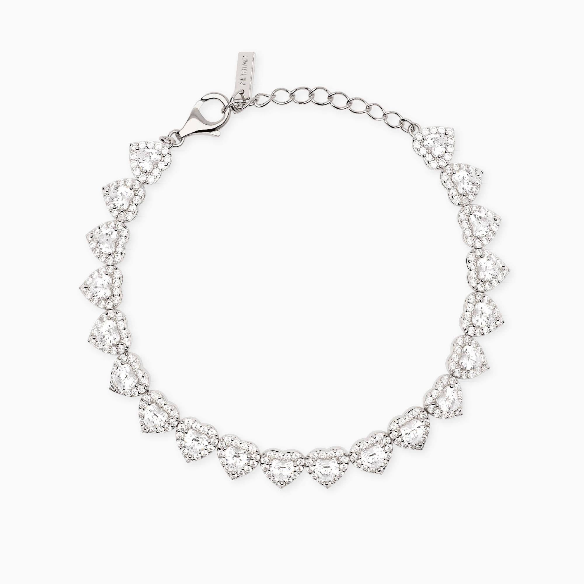 Mabina | Bracciale tennis con cuori in zirconi bianchi LOVE AFFAIR | 534115