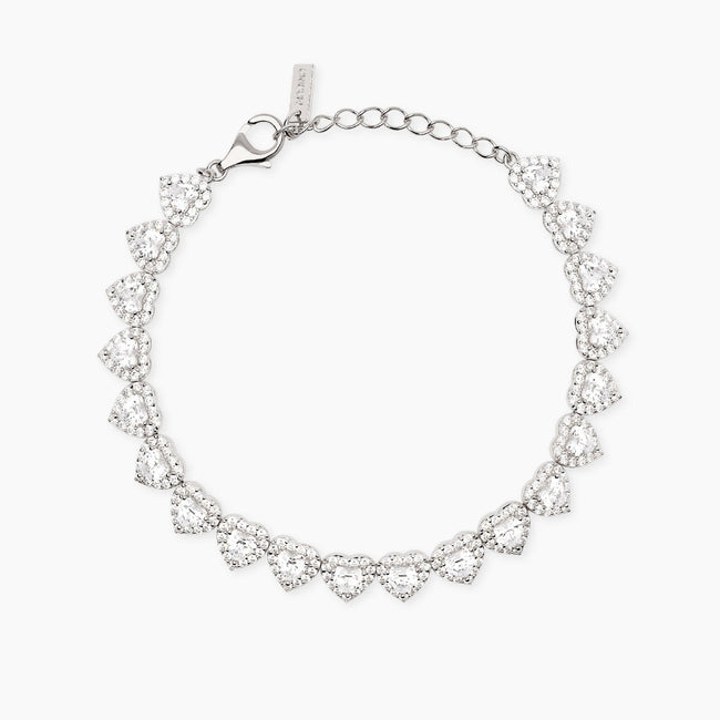 Mabina | Bracciale tennis con cuori in zirconi bianchi LOVE AFFAIR | 534115