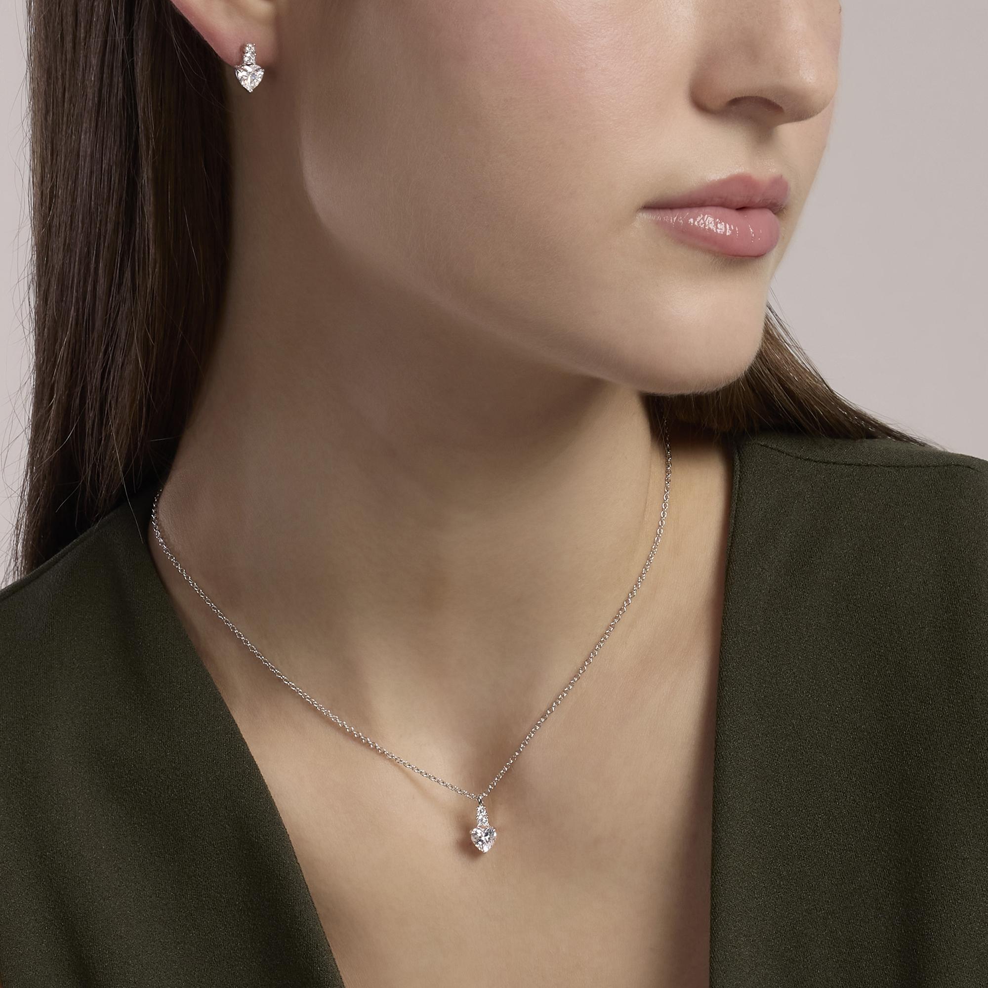 Mabina | Girocollo con pendente con zirconi taglio cuore ROUGE | 553858