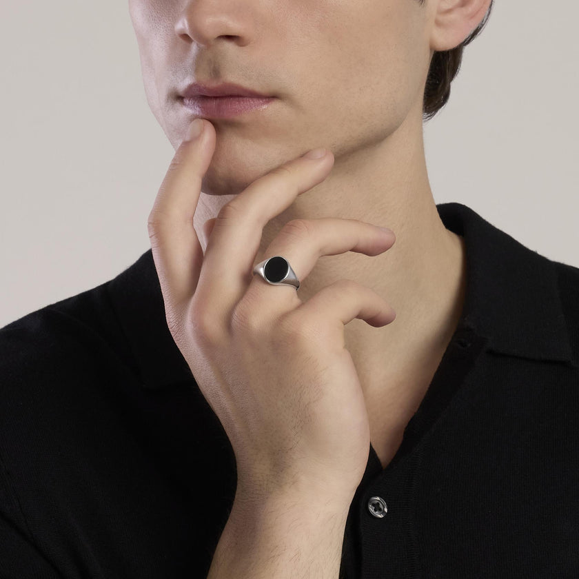 Mabina | Anello ovale in argento e onice KINGSTONE | 523499