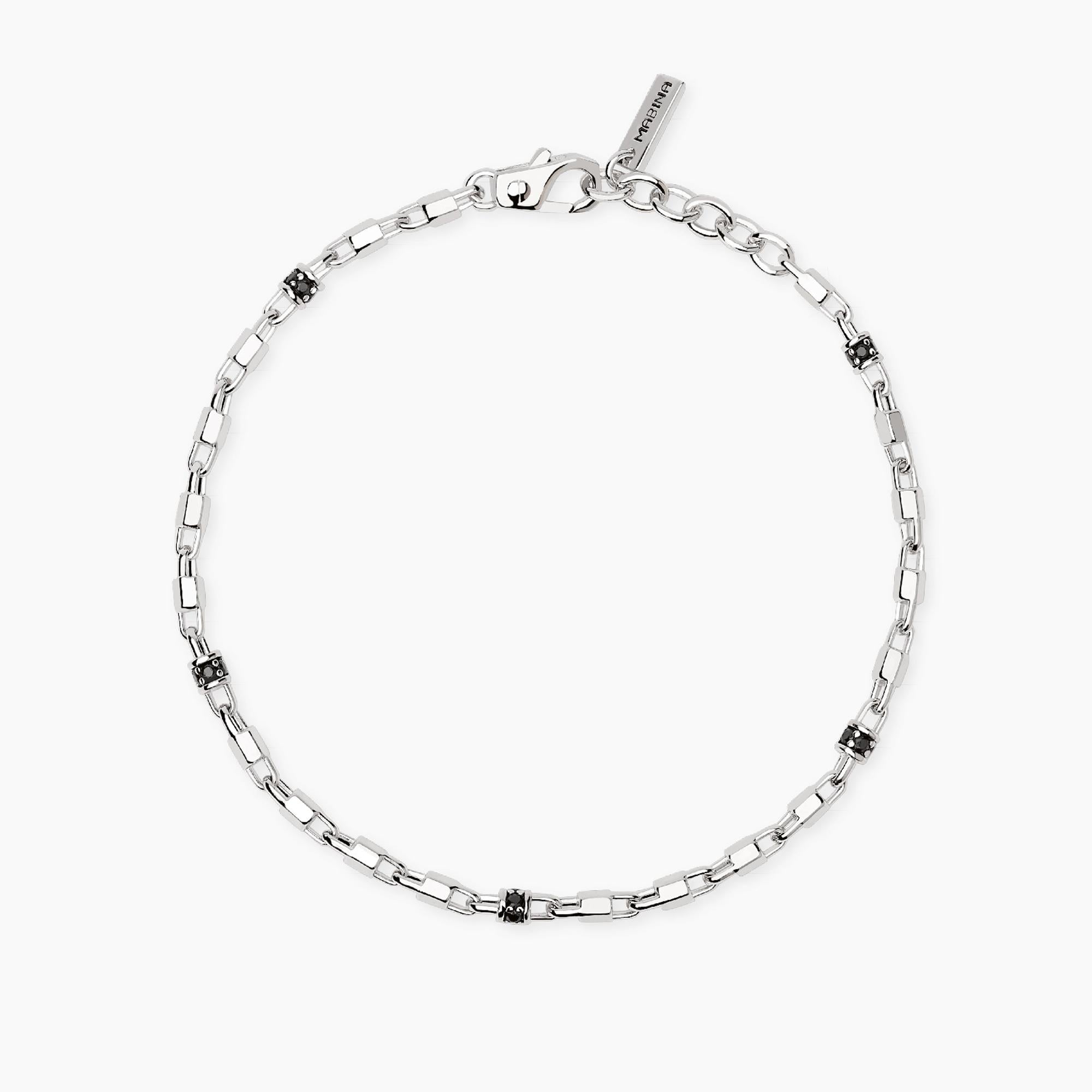 Mabina | Bracciale regolabile con elementi esagonali e zirconi neri WAY OUT | 534120
