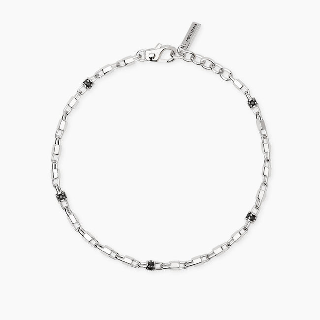 Mabina | Bracciale regolabile con elementi esagonali e zirconi neri WAY OUT | 534120
