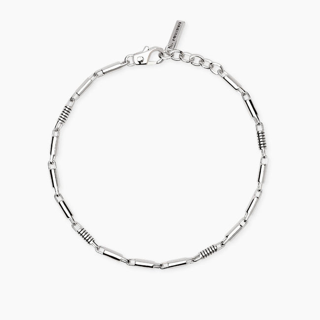 Mabina | Bracciale regolabile con cilindri lucidi e incisioni nere ROLLER | 534121
