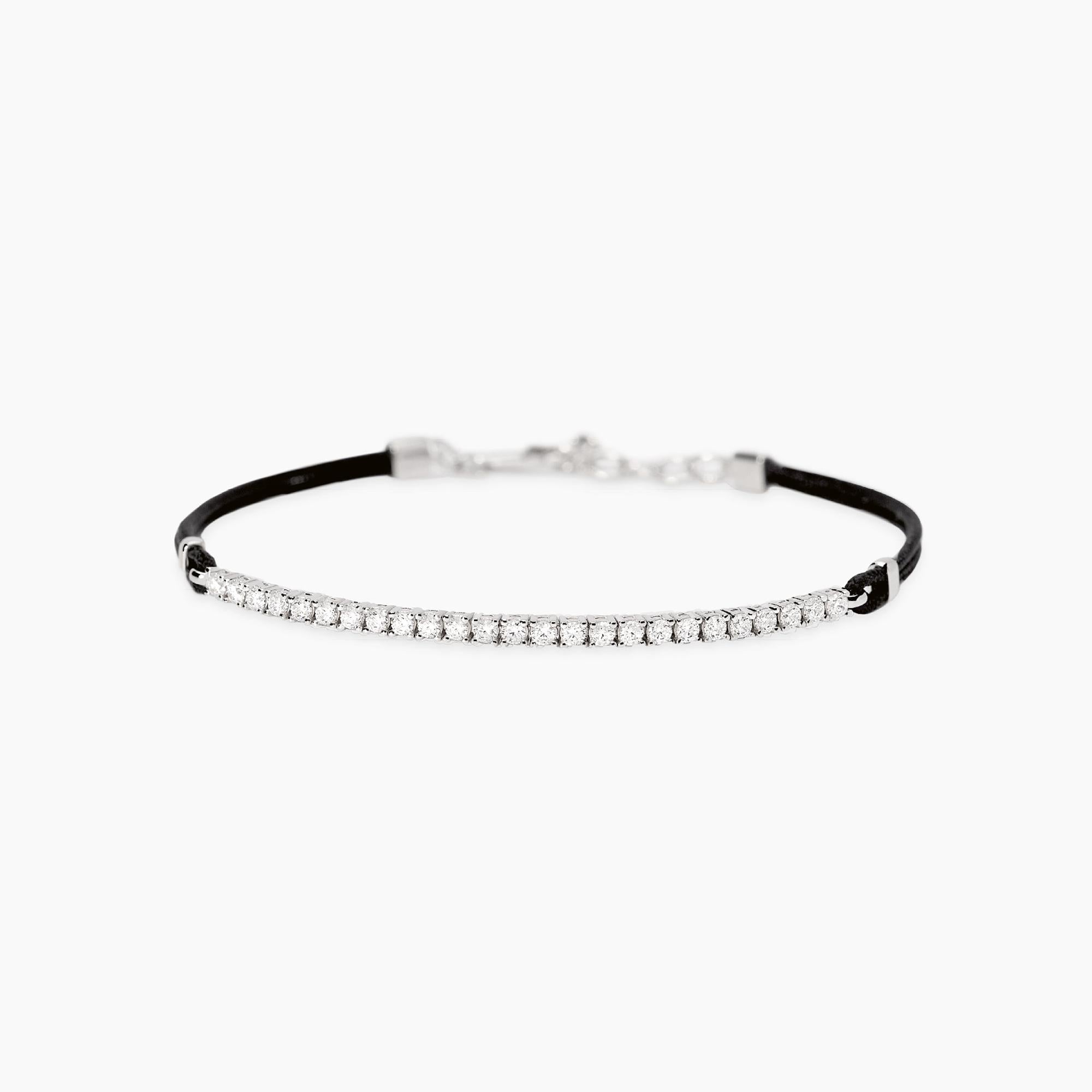 Mabina | Bracciale con cordino e tennis di zirconi bianchi MIDNIGHT | 534122
