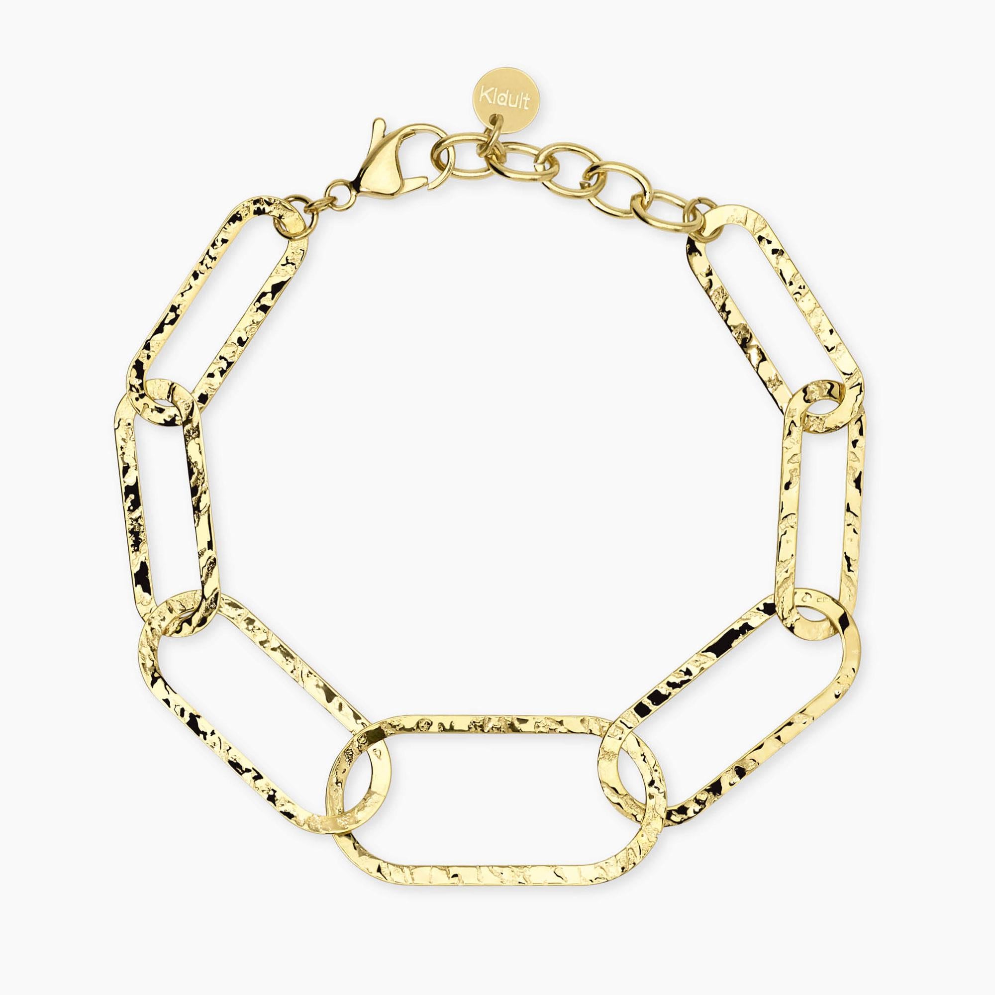 Kidult Style 83 | Bracciale con maglie dorate martellate | 831243